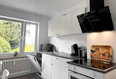 Küche/Küchenzeile in der Unterkunft VAZ Apartments Freiheit 2 für Monteure