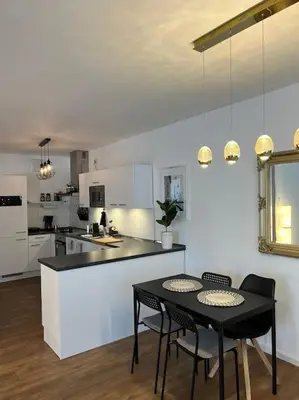 Küche/Küchenzeile in der Unterkunft Moderne Wohnung mit 4 Betten
