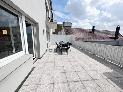 Ein Balkon oder eine Terrasse in der Unterkunft VAZ Apartments Freiheit 1 für Monteure und Fachkräfte, Küche, Balkon, TV, WLAN, Parkplatz, Autobahnähe