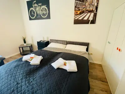 Ein Bett oder Betten in einem Zimmer der Unterkunft City Studios mit Garten in Elberfeld- Zentral - Nespresso - Netflix