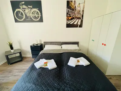 Ein Bett oder Betten in einem Zimmer der Unterkunft City Studios mit Garten in Elberfeld- Zentral - Nespresso - Netflix