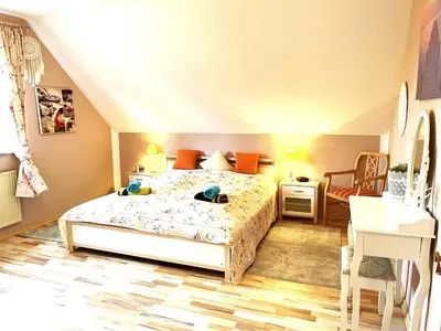 Ein Bett oder Betten in einem Zimmer der Unterkunft Ferienwohnung Rehblick in Reken - Ruhe & Erholung pur!
