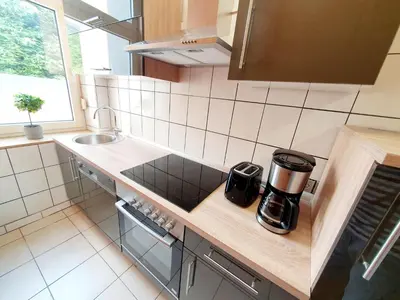 Küche/Küchenzeile in der Unterkunft Stadtmensch Oberhausen 3 Schlafzimmer