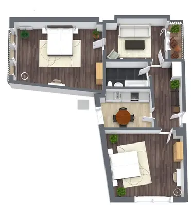 Grundriss der Unterkunft 80qm Luxuriöse Designerwohnung im Herzen Bochums