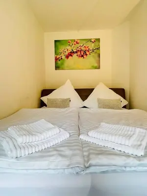 Ein Bett oder Betten in einem Zimmer der Unterkunft Fewo an der Stever