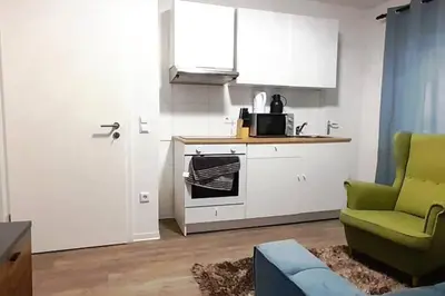 Küche/Küchenzeile in der Unterkunft Schöne Klasse Apartment nähe Veltins Arena