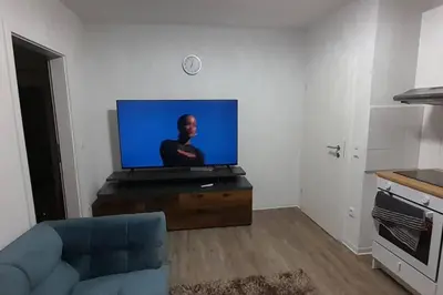 Küche/Küchenzeile in der Unterkunft Schöne Klasse Apartment nähe Veltins Arena