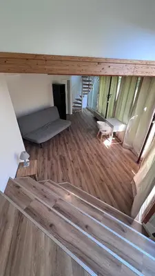 Ein Sitzbereich in der Unterkunft Apartmenthaus Somborn