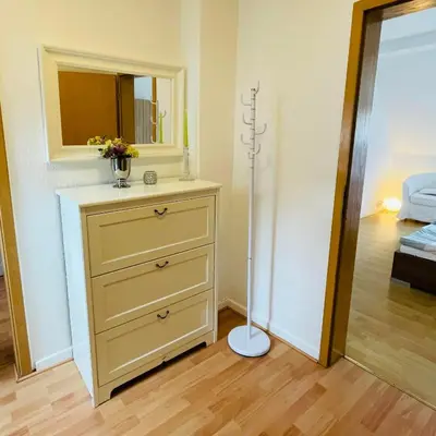Ein Bett oder Betten in einem Zimmer der Unterkunft Nette Kuschelige Wohnung 2