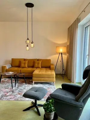 Ein Sitzbereich in der Unterkunft Appartements Haus Augustinus