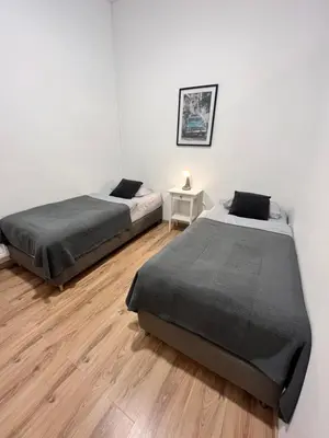 Ein Bett oder Betten in einem Zimmer der Unterkunft Apartment Central 10C 40qm Wi-Fi free Parking calm back house