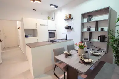 Küche/Küchenzeile in der Unterkunft TANIC Deluxe Apartment Garden Central Industrial Fair