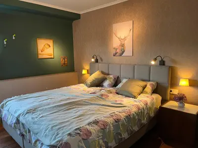 Ein Bett oder Betten in einem Zimmer der Unterkunft Ferienhaus Brinker Bleibe