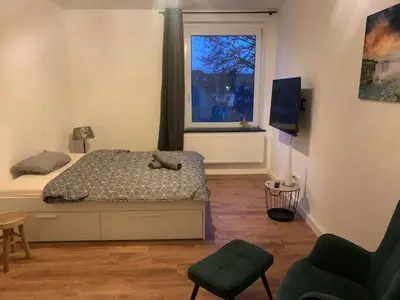Ein Bett oder Betten in einem Zimmer der Unterkunft Monteur- & Ferienwohnungen in Dorsten Altstadt - ZENTRUM - NEU saniert