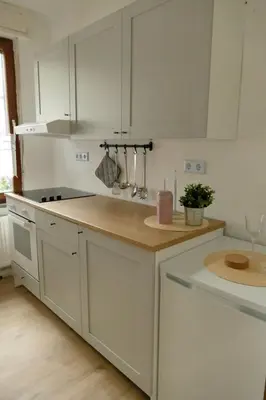 Küche/Küchenzeile in der Unterkunft Ferienwohnung Wengerner Mühle