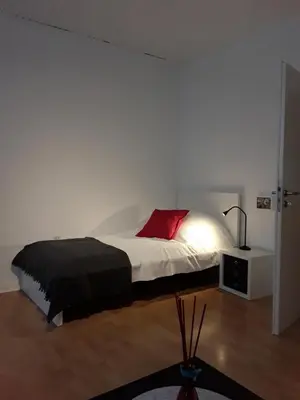 Ein Bett oder Betten in einem Zimmer der Unterkunft TOP! möbliertes Apartment mit Parkplatz Nähe Messe Essen