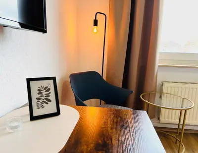 Ein Sitzbereich in der Unterkunft Apartment Duisburg Hbf Zentrum Business Messe Düsseldorf
