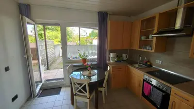 Küche/Küchenzeile in der Unterkunft Auszeit im Pott - Ferienwohnung Lavendel