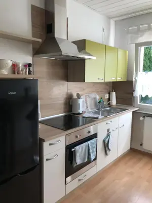 Küche/Küchenzeile in der Unterkunft Auszeit im Pott - Ferienwohnung Minze