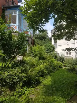 Ein Garten an der Unterkunft Altbauwohnung in Gründerzeitvilla