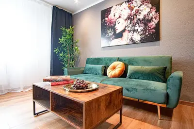 Ein Sitzbereich in der Unterkunft Apartment I Wi-Fi I Parkplatz I Balkon EssenFusion