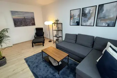 Ein Sitzbereich in der Unterkunft Apart54-Modern Design I Garden with Terrace I Smart TV I Free Parking I Free WiFi