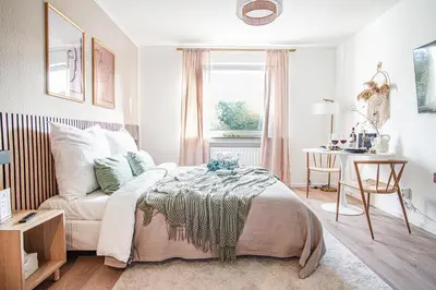 Ein Bett oder Betten in einem Zimmer der Unterkunft HOMEFY - Boho Studio