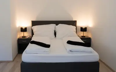 Ein Bett oder Betten in einem Zimmer der Unterkunft Business Apartment 1 Essen