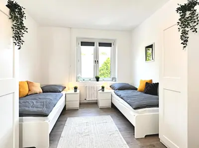 Ein Sitzbereich in der Unterkunft Monteurwohnung mit Balkon