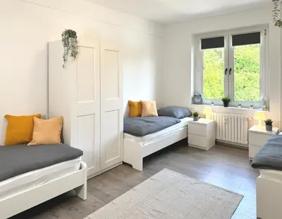 Ein Sitzbereich in der Unterkunft Monteurwohnung mit Balkon