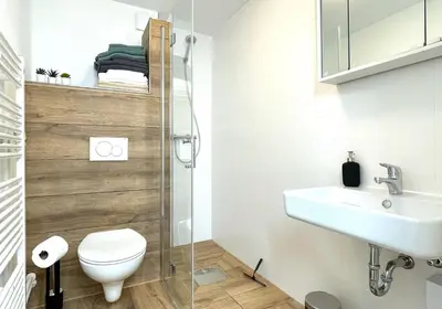 Ein Badezimmer in der Unterkunft Monteurwohnung in Bochum