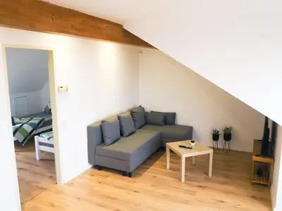 Ein Sitzbereich in der Unterkunft City Wohnung Zentral 89-12
