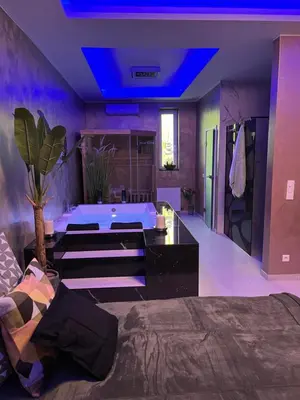 Ein Sitzbereich in der Unterkunft Ferienwohnung SPA Delluxe