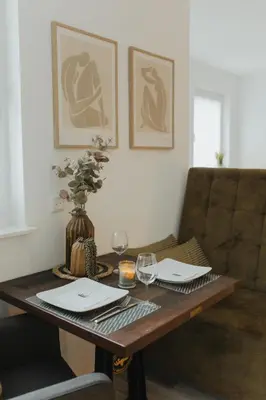 Ein Sitzbereich in der Unterkunft 40qm Wohlfühl-Apartment im Grünen mit Sorglospaket