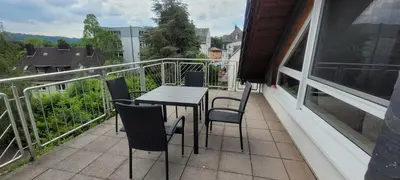 Ein Balkon oder eine Terrasse in der Unterkunft Vierzimmerwohnung am Harkortsee