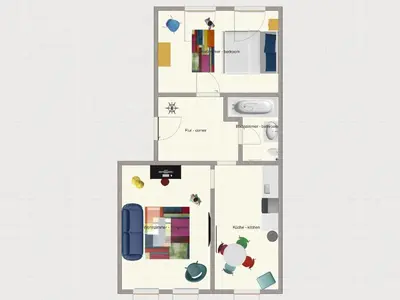 Grundriss der Unterkunft Design Apartment ARTstudio 5 nahe City l Messe l IGA 27