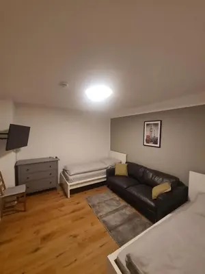 Ein Sitzbereich in der Unterkunft Schöne 2 Zimmer Apartment in Uerdingen Nähe Düsseldorf