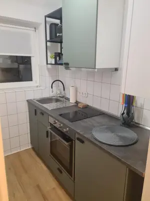 Küche/Küchenzeile in der Unterkunft Schöne 2 Zimmer Apartment in Uerdingen Nähe Düsseldorf