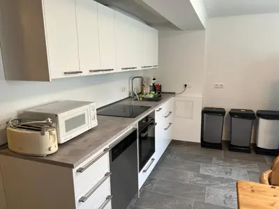 Küche/Küchenzeile in der Unterkunft 3 separate Messe Appartements bis zu 11 Personen