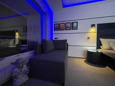 Ein Bett oder Betten in einem Zimmer der Unterkunft Themenpartment Starcruiser