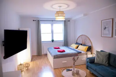 TV/Unterhaltungsangebot in der Unterkunft Stilvolles Appartement zwischen Messe und HBF