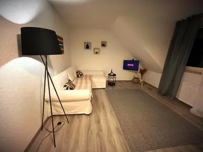 Ein Sitzbereich in der Unterkunft gemütliche 3 Zi Wohnung & Garage Essen Messe