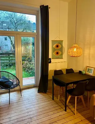 Grundriss der Unterkunft FeelsLikeHome - Stylische und zentrale Altbauwohnung mit Terrasse&Garten