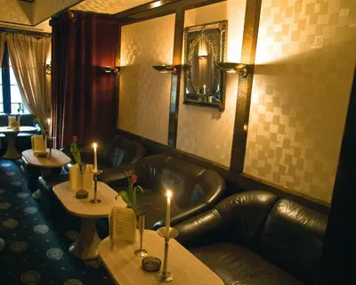 Ein Sitzbereich in der Unterkunft Hotel Stadt Hamm
