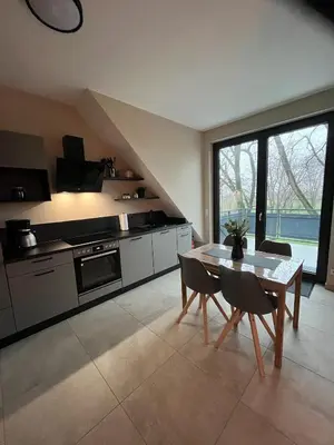 Küche/Küchenzeile in der Unterkunft Ferienwohnungen Hamminkeln, Berg4Home