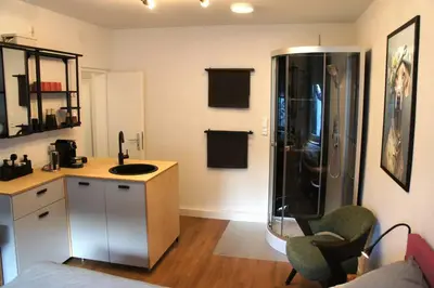Küche/Küchenzeile in der Unterkunft Ruhiges Apartment & Veranda mit guter Anbindung