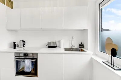 Küche/Küchenzeile in der Unterkunft Gemütliches Apartment/ Ruhrpark