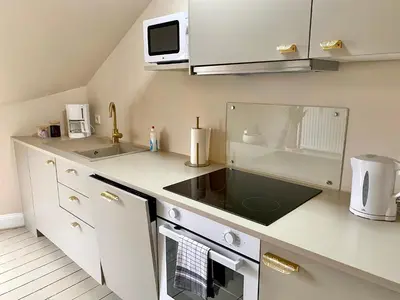 Küche/Küchenzeile in der Unterkunft SH Desert SPA Lodge - luxury apartment with sauna