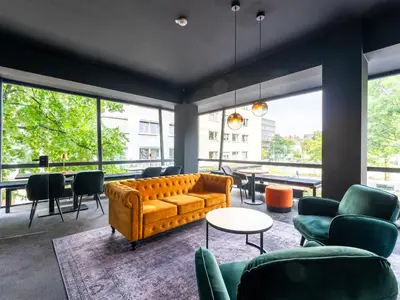 Ein Sitzbereich in der Unterkunft JustStay Essen Hotel & Apartments