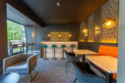 Ein Sitzbereich in der Unterkunft JustStay Essen Hotel & Apartments